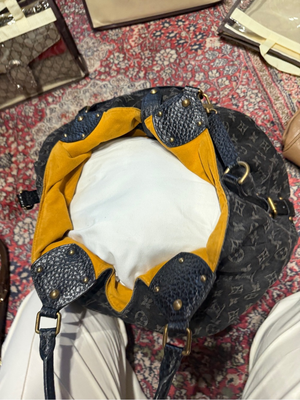 Louis Vuitton Gray Monogram Canvas Hobo with Yellow Interior - Picture 3 of 8